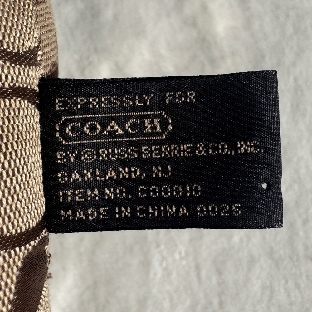 Rare Vintage Coach Signature Canvas Dog Figurine in Tan with Red Collar - Picture 5 of 6